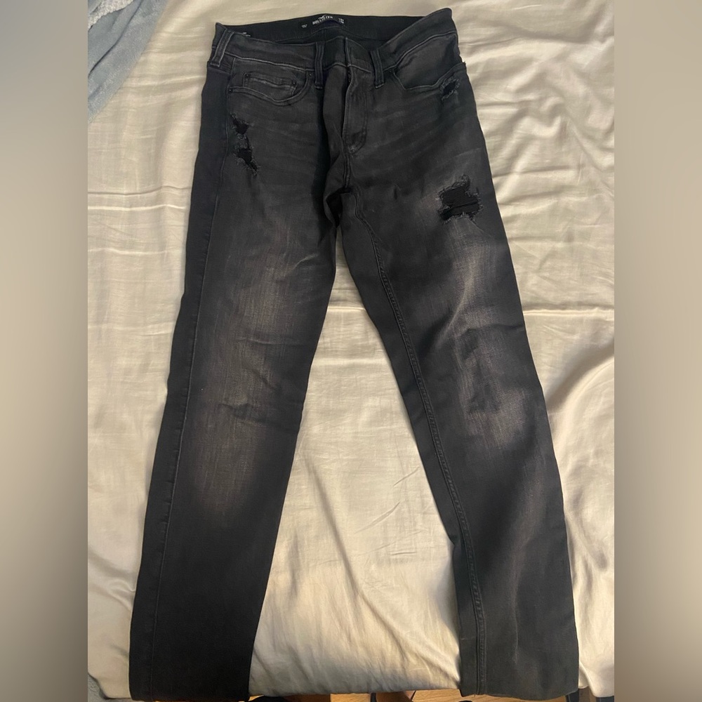 Hollister Black Ripped Skinny Jeans, W 31 L32